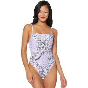 Jessica Simpson Bandana Tie Waist Swimsuit